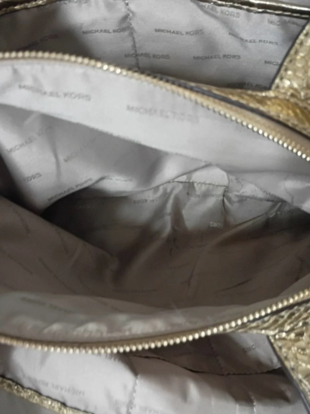 Michael Kors Raven metallic Croc-Embossed Shoulder Bag